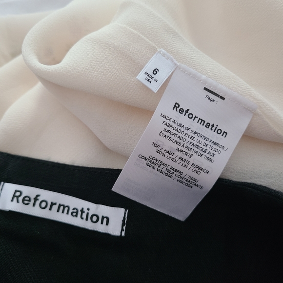 Reformation Linen Black and Floral Tivoli Dress - Picture 5 of 7